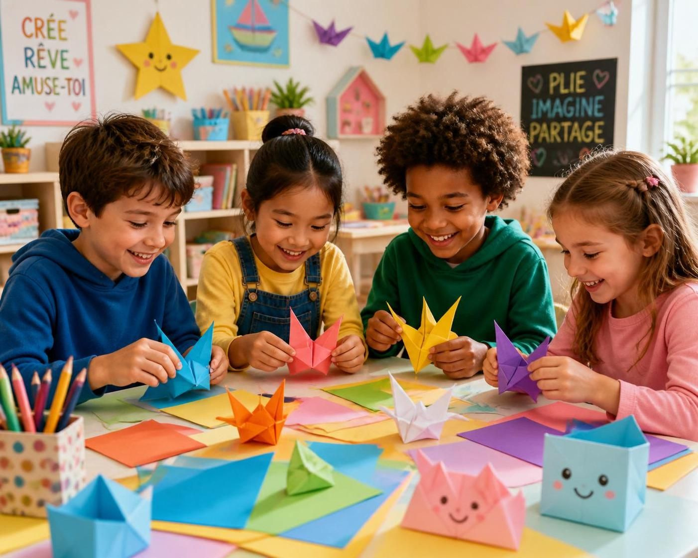 découvrez 7 modèles d'origami faciles pour enfants, parfaits pour stimuler la créativité et l'imagination des plus jeunes tout en s'amusant.