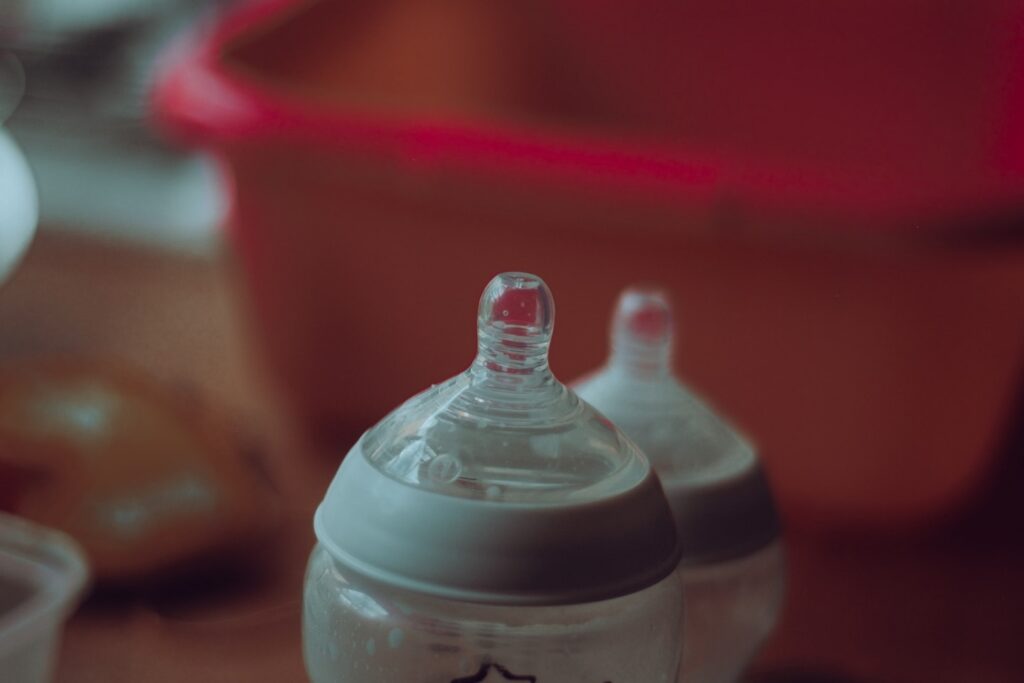 Two baby bottles