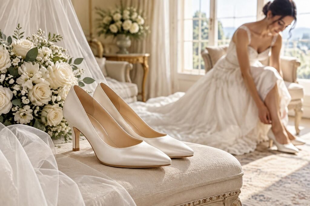 découvrez comment choisir des chaussures de mariée ivoire élégantes et confortables, assorties à votre robe et adaptées à votre grand jour.