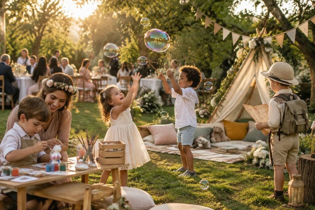découvrez des idées originales d’animation pour enfants à un mariage : jeux, ateliers créatifs et activités pour divertir les petits invités toute la journée.